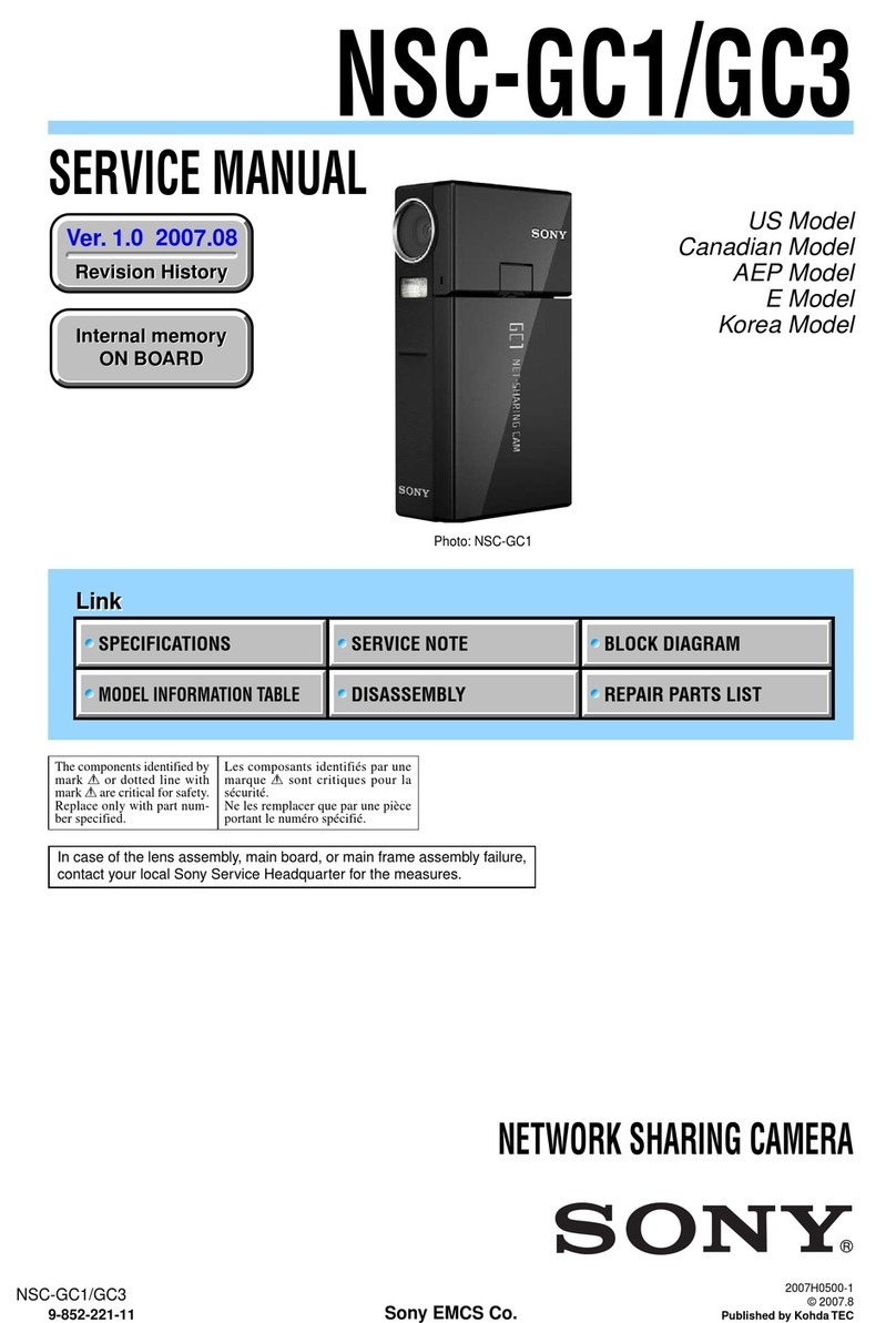 Sony NSC-GC1 Network Sharing Camera User manual Sony NSC-GC1 Network Sharing Camera User manual