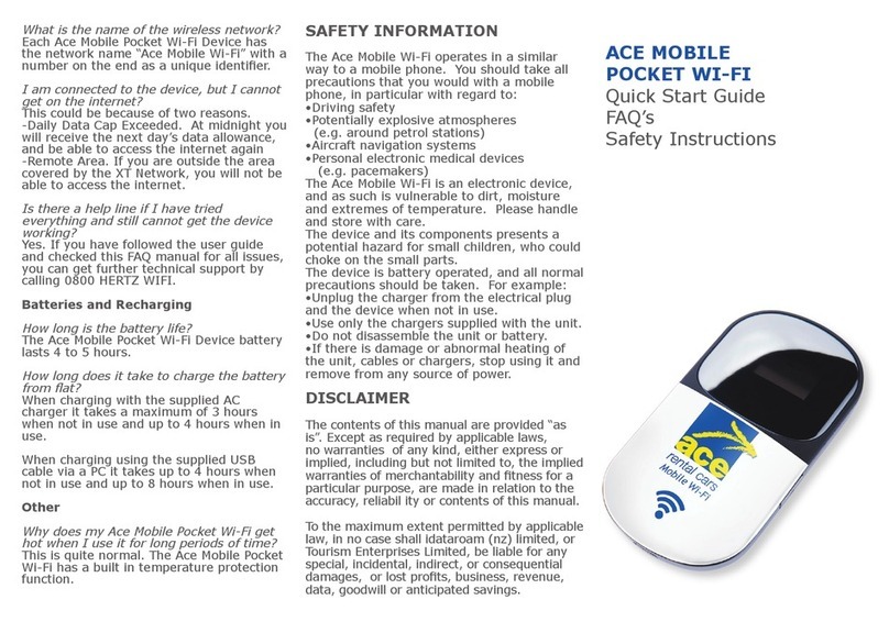 Ace MOBILE POCKET WI-FI quick start guide