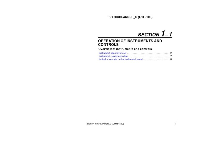 Toyota 2001 HIGHLANDER owner's manual