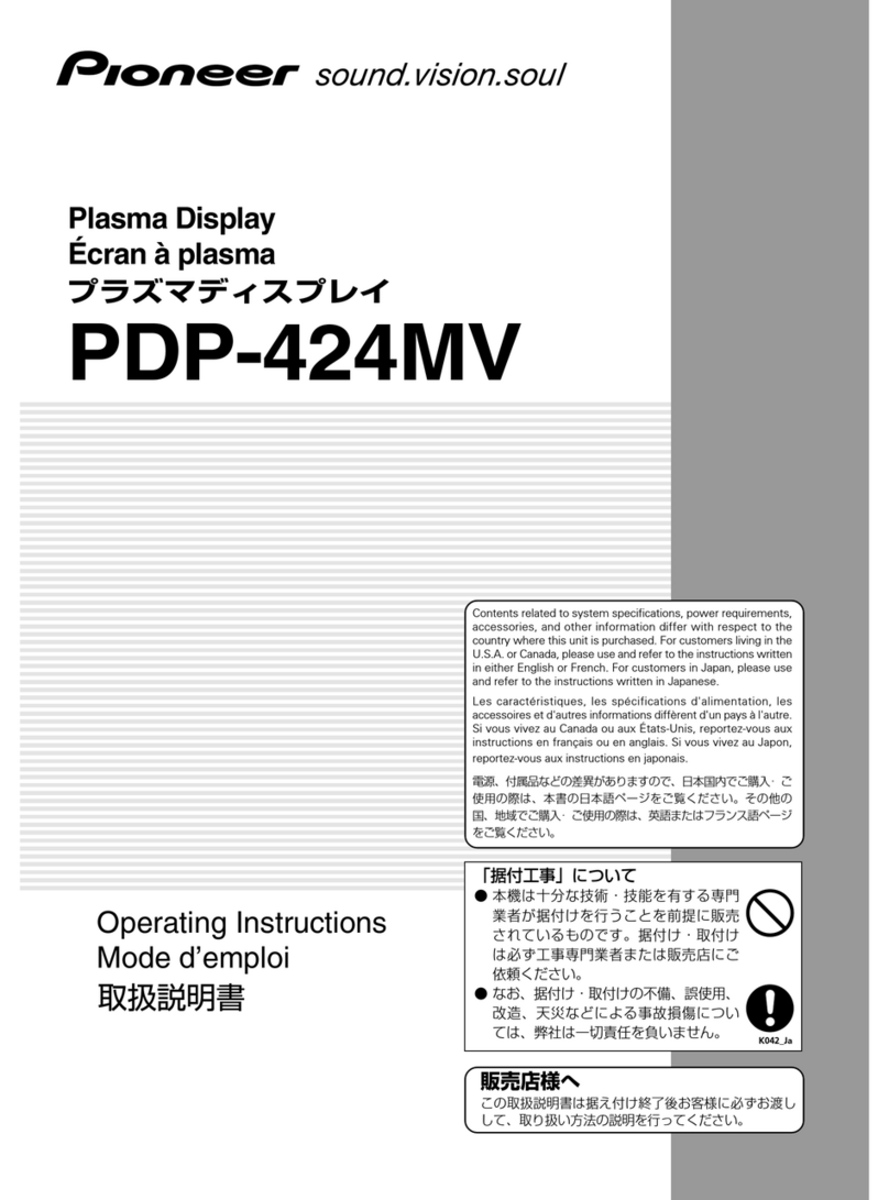 Pioneer PDP 424MV User manual