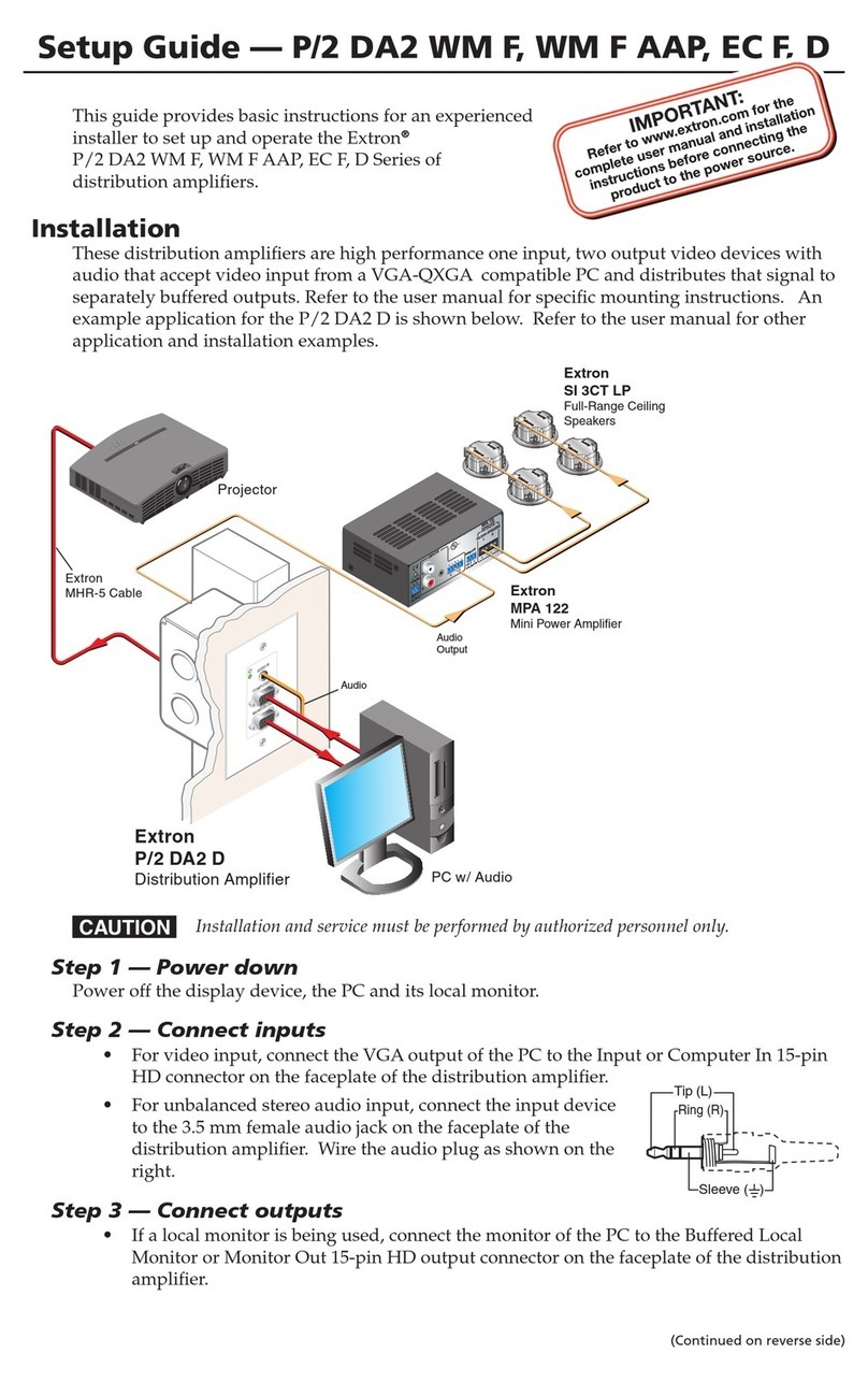 Extron electronics P/2 DA2 WM F AAP User manual