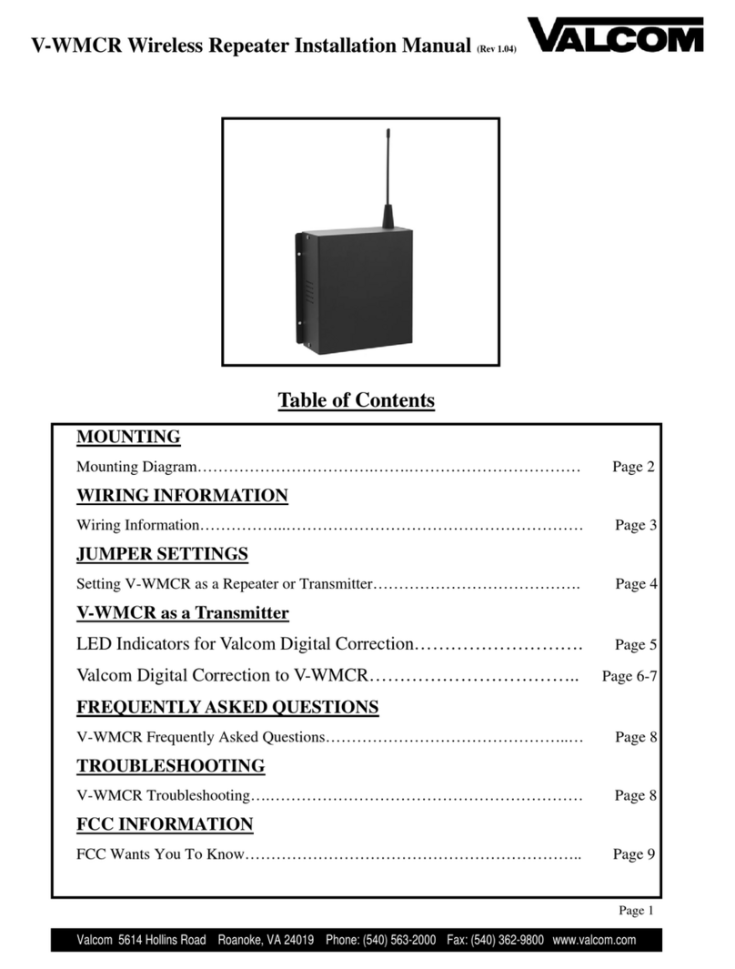 Valcom V-WMCR installation manual