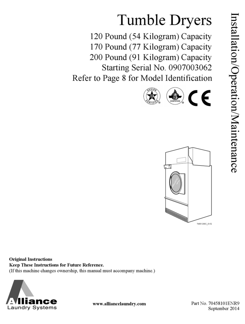 Alliance Laundry Systems 120 User manual