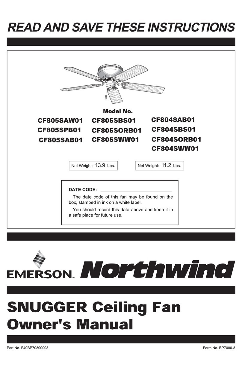 Emerson Northwind Contemporary Snugger CF805SAW01 User manual