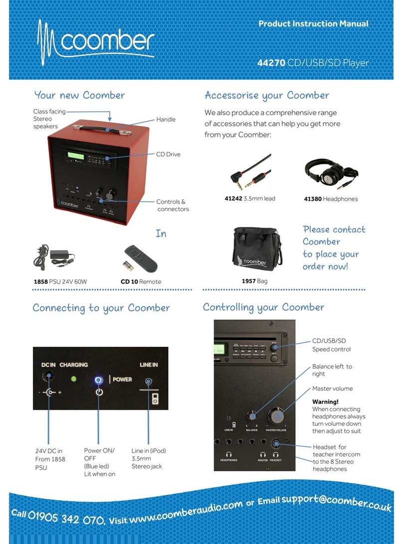 Coomber 44270 User manual Coomber 44270 User manual