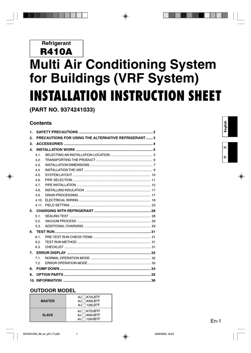 Fujitsu AJ**A72LBTF Installation instruction sheet