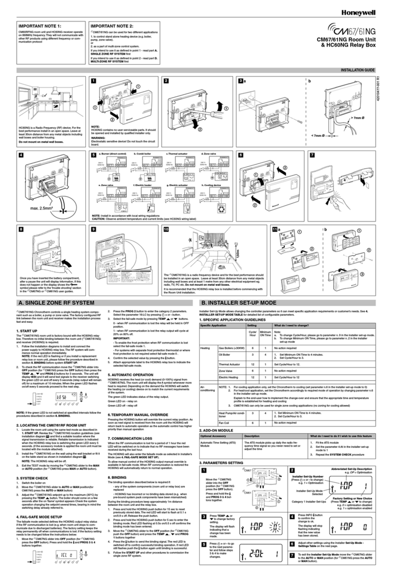 Honeywell RF CM61NG User manual Honeywell RF CM61NG User manual