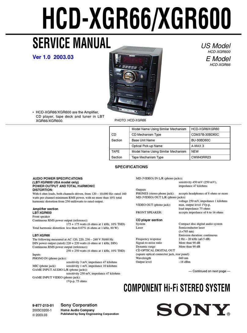 Sony HCD-XGR66 User manual