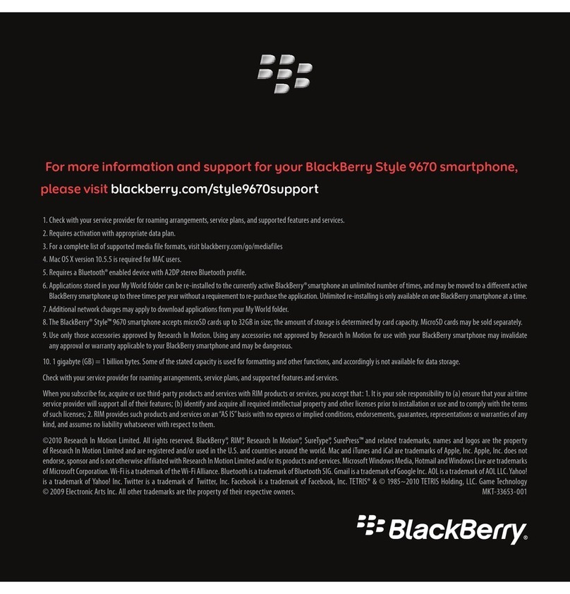 Blackbe;rry Style 9670 User manual