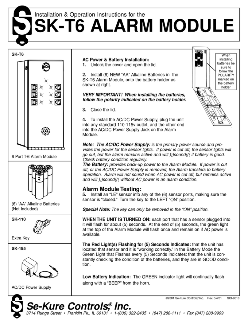 Se-Kure Controls SK-T6 Installation & operation instructions