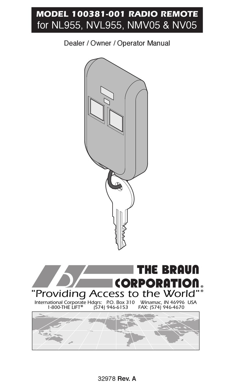 Braun Corporation 100381-001 Dealer/owner/operator manual