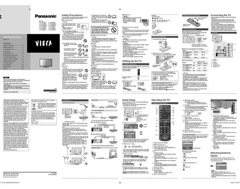 Panasonic Viera TH-L32XM6G User manual