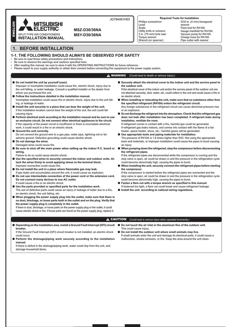 Mitsubishi Electric MSZ-D30NA installation manual