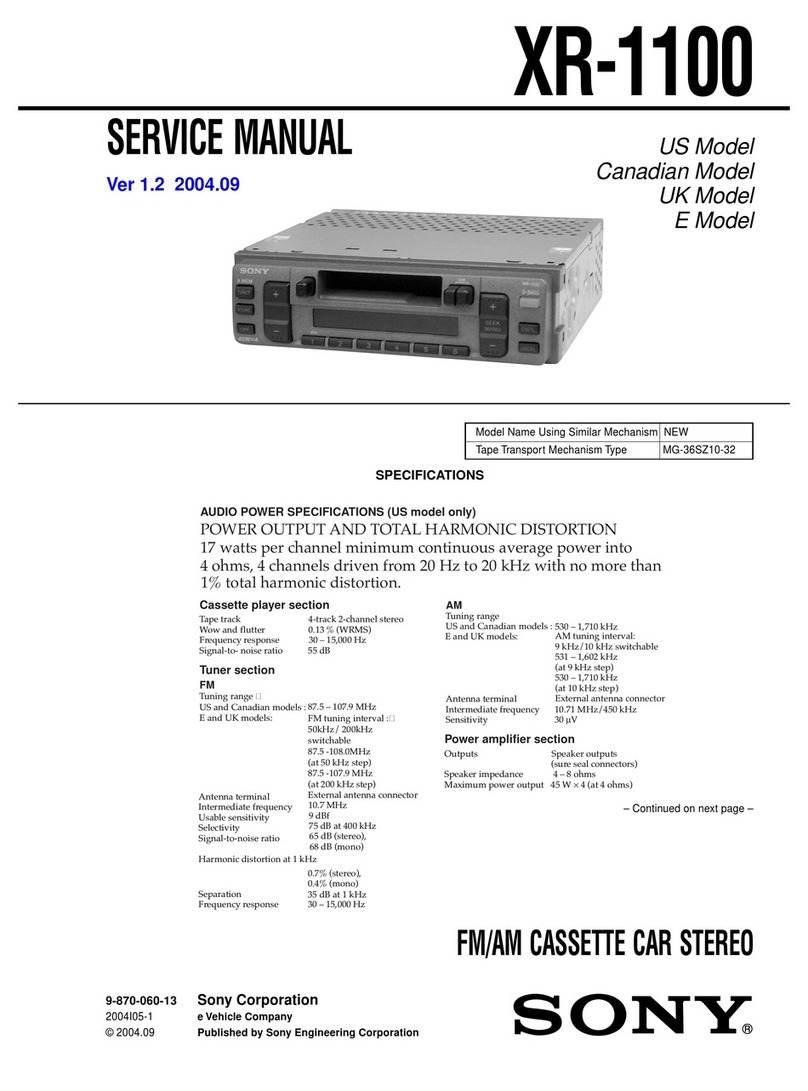 Sony XR-1100 User manual