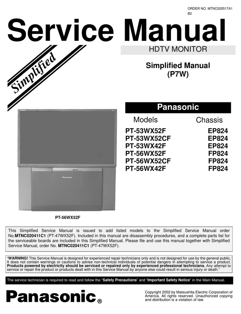 Panasonic PT53WX52F - 53" PROJECTION TV HD User manual
