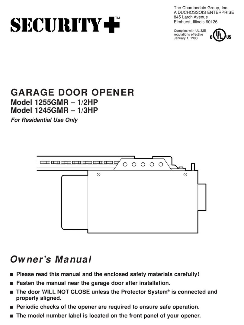 Chamberlain 1255GMR - 1/2HP owner's manual