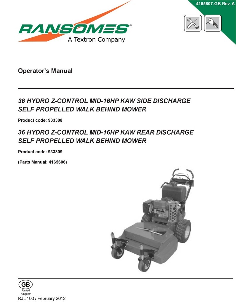 Ransomes 36 HYDRO Z-CONTROL MID-16HP KAW SIDE DISCHARGE SELF PROPELLED WALK BEHIND... User manual