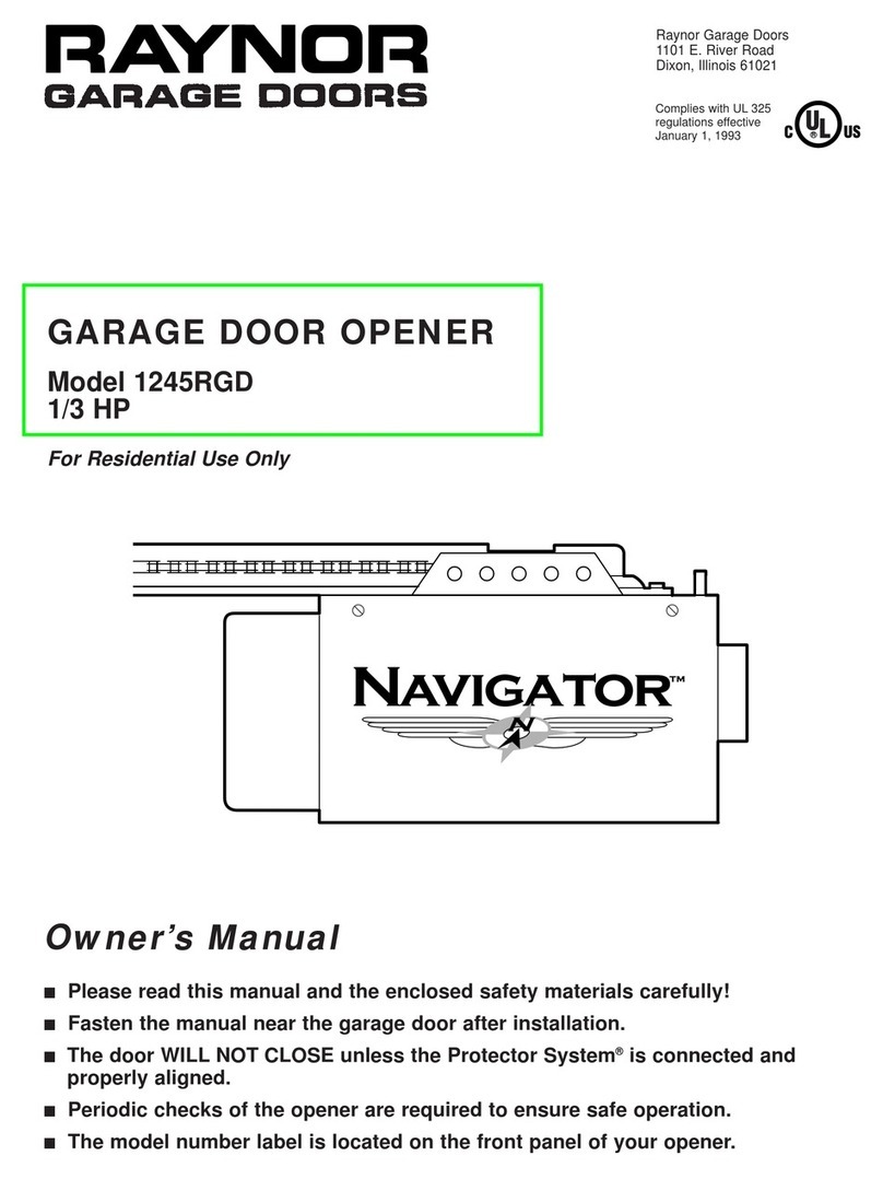Raynor Navigator 1245RGD owner's manual Raynor Navigator 1245RGD owner's manual