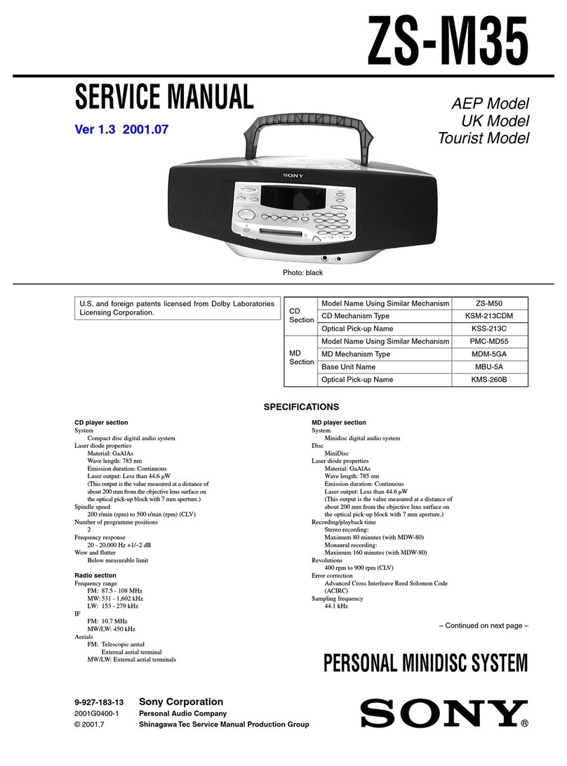 Sony MINIDISC ZS-M35 User manual