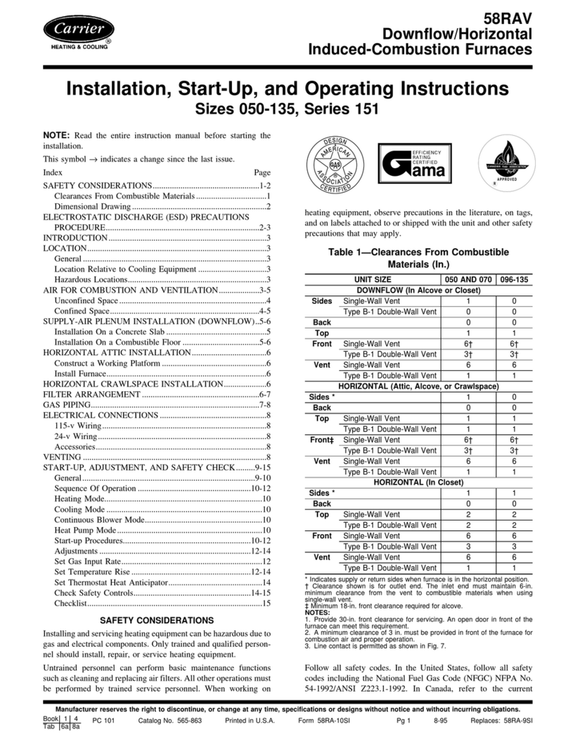 Carrier 58RAV Series Instructions and recipes