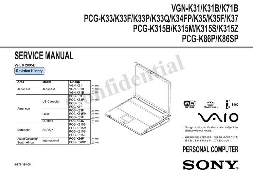 Sony Vaio VGN-K31 Service manual