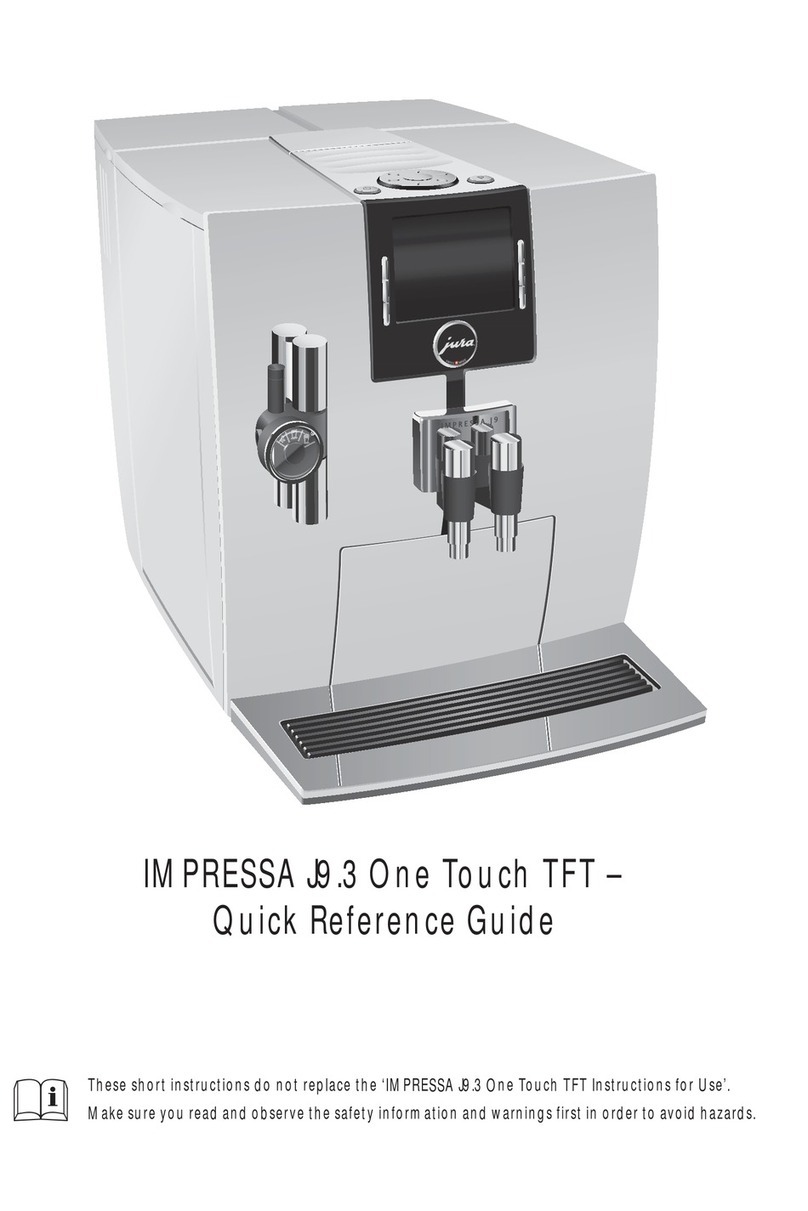 Jura IMPRESSA J9.3 One Touch TFT Quick reference guide Jura IMPRESSA J9.3 One Touch TFT Quick reference guide