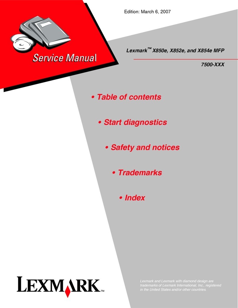 Lexmark X850e Service manual