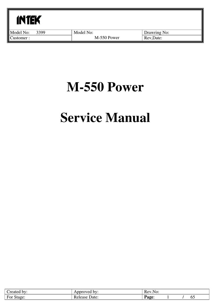 Intek M-550 Power Service manual