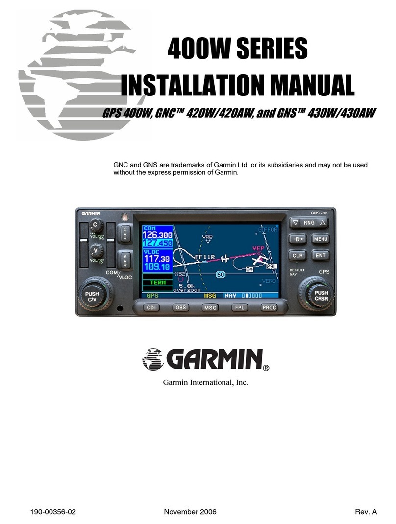 Garmin GPS 400W installation manual