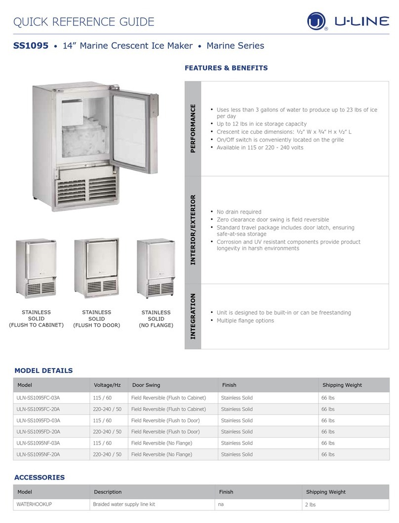 U-Line SS1095 Quick referenc guide