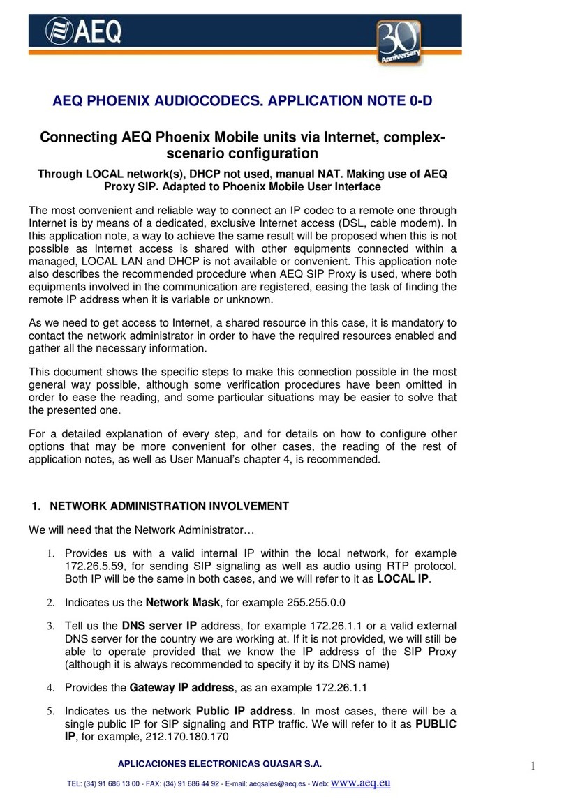 AEQ Phoenix Mobile Application note