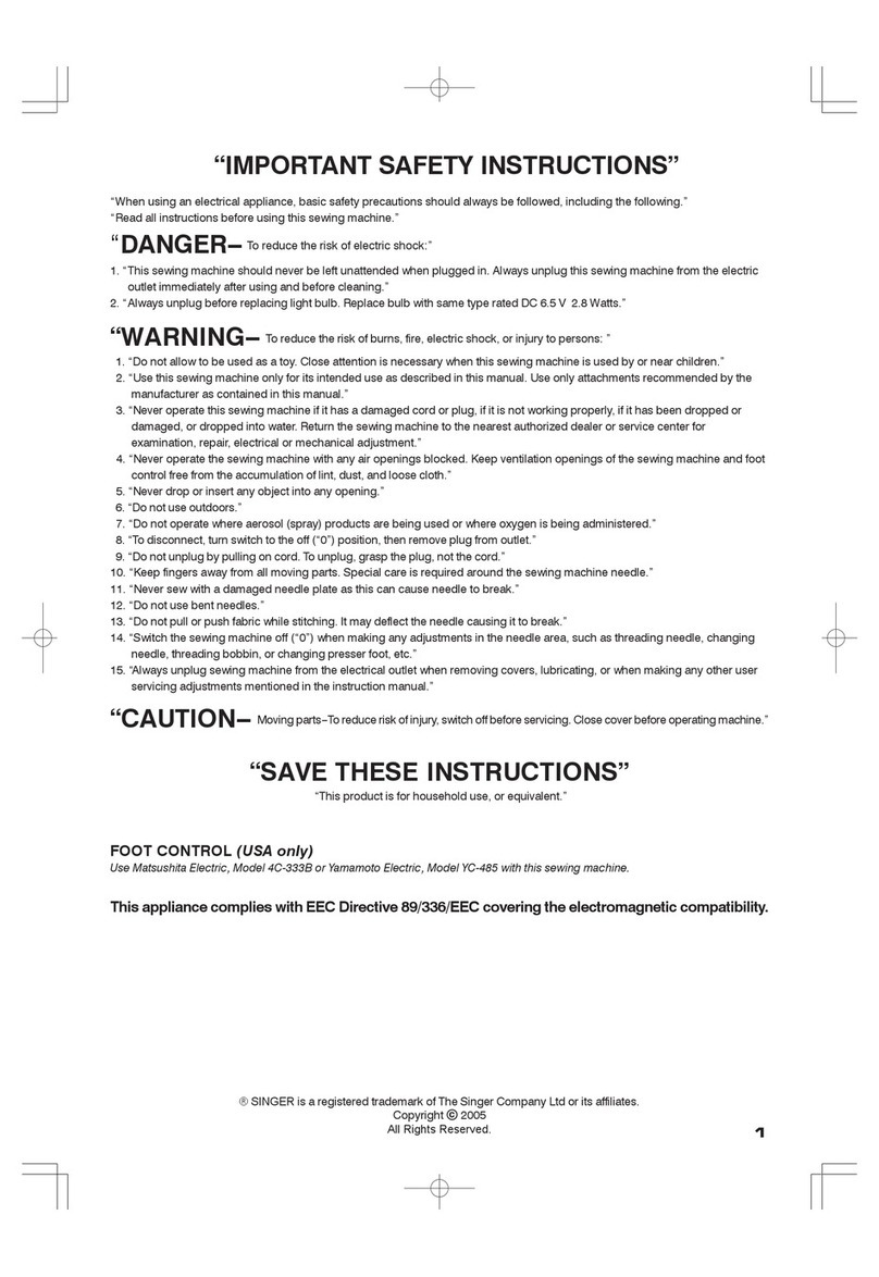 Singer FUTURA CE-200 user manual