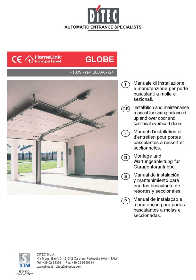 DITEC GLOBE Installation and maintenance manual