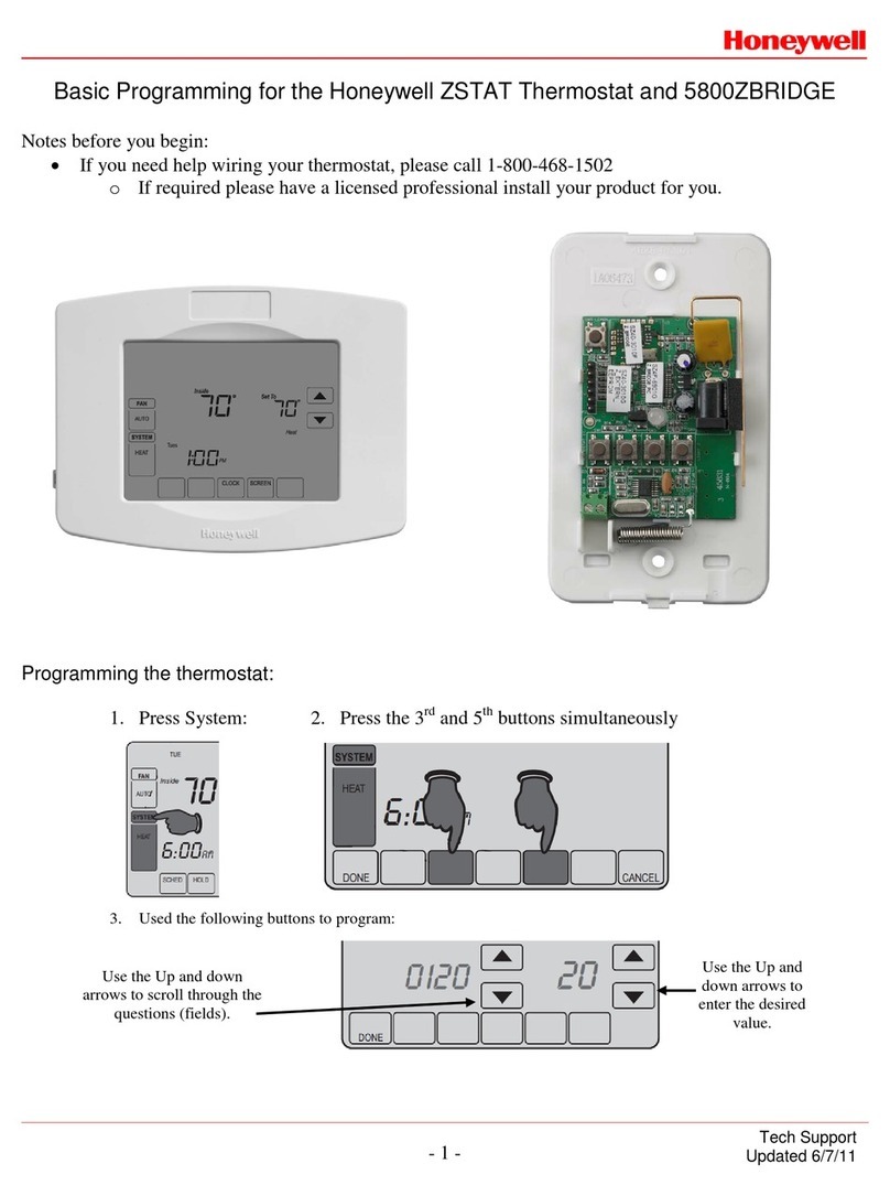 Honeywell ZSTAT Installation manual