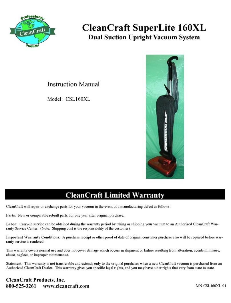 CleanCraft SuperLite CSL160XL instruction manual