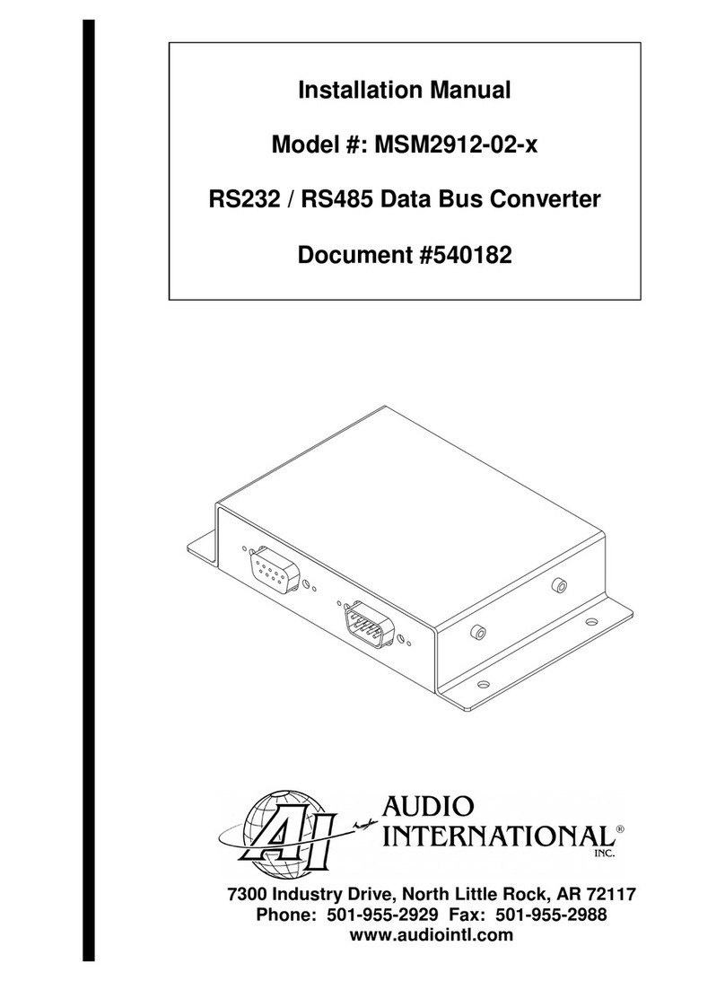 Audio international MSM2912-02-x installation manual