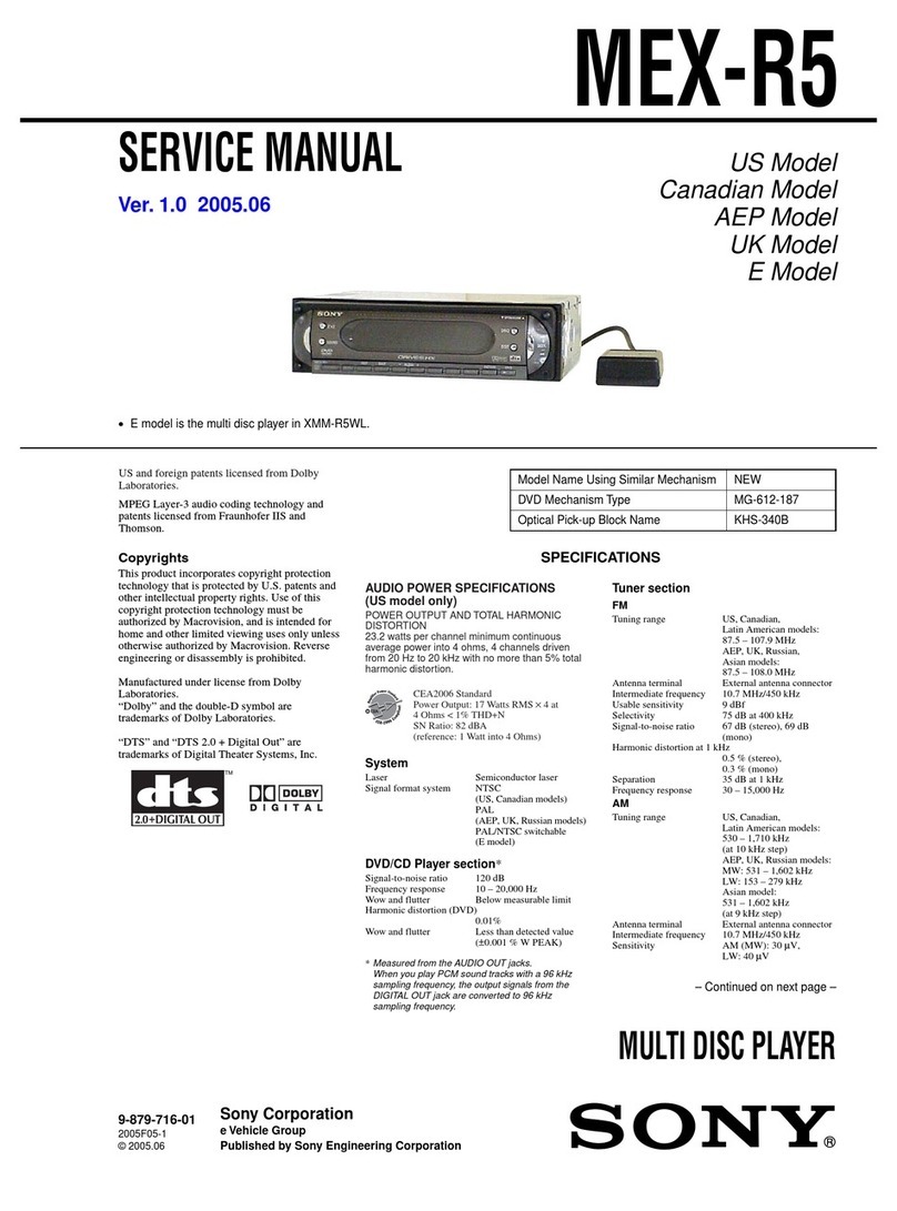 Sony MEX-R5 - Multi Disc Player User manual