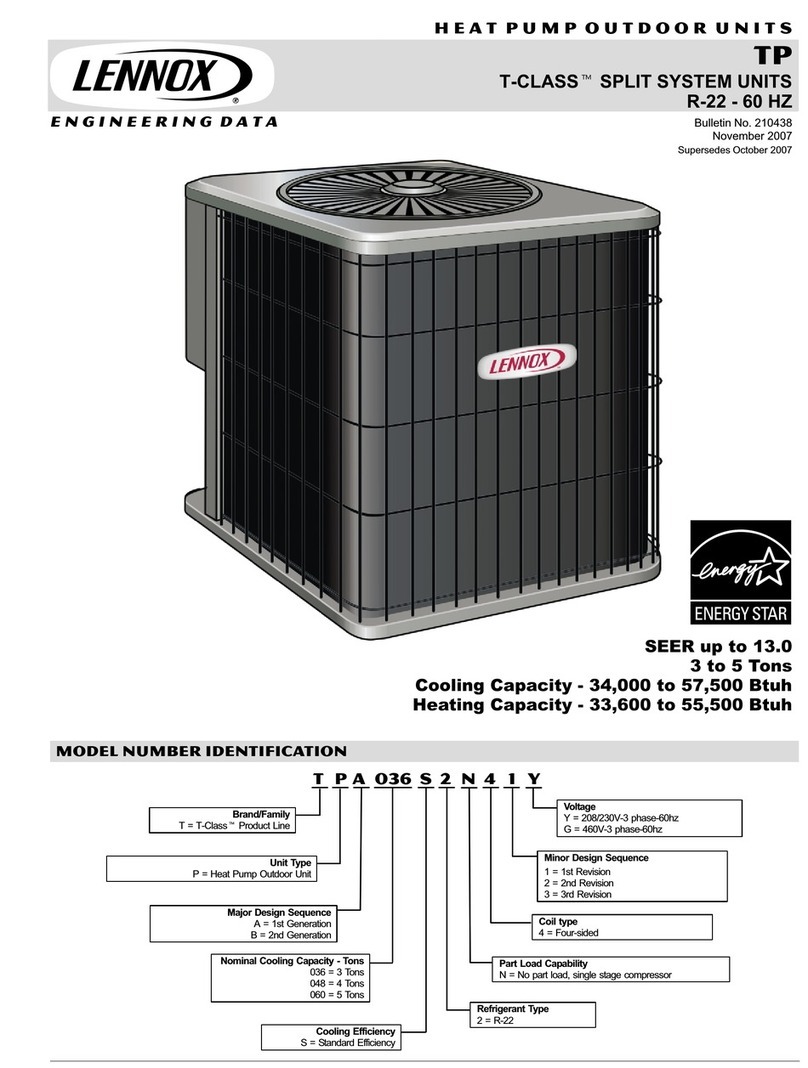 Lennox TPA036S2 User manual