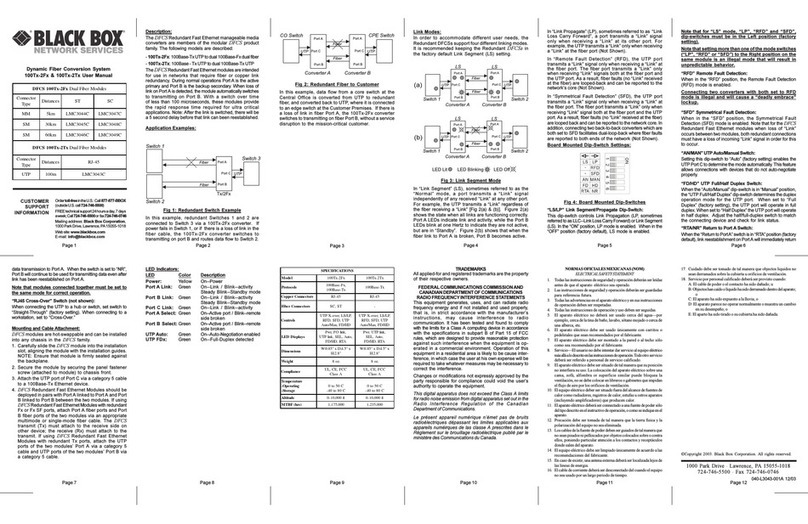 Black Box DFCS 100Tx-2Fx User manual