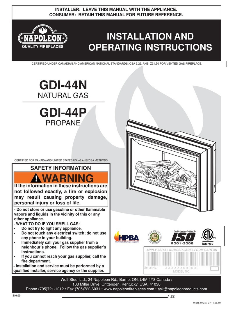 Napoleon GDI-44N Installation and operating instructions Napoleon GDI-44N Installation and operating instructions
