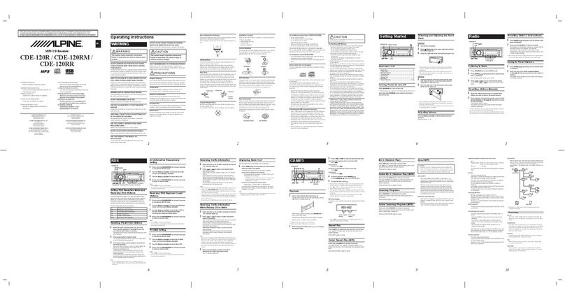 Alpine CDE-120R owner's manual