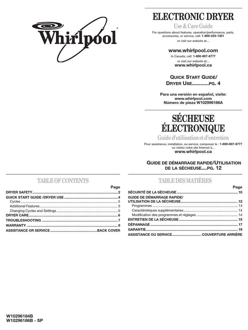 Whirlpool W10296184B Use and care guide
