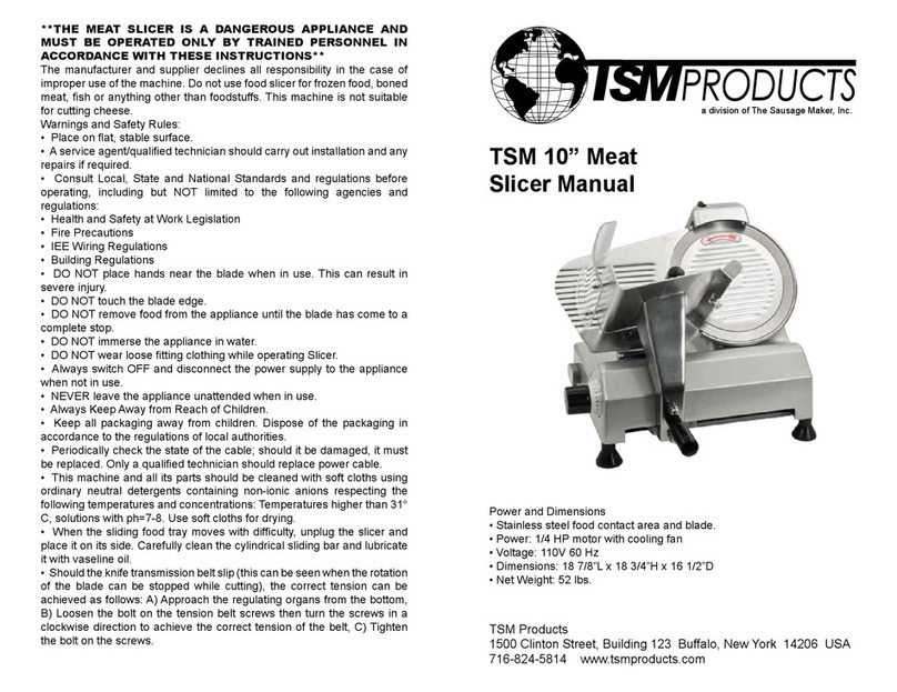 TSM 10” Meat Slicer manual