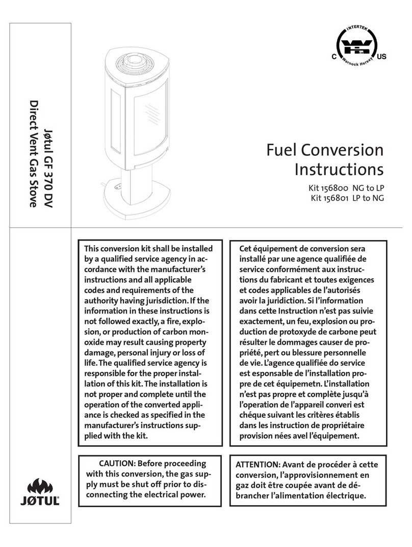 Jøtul GF 370 DV Fuel conversion instructions