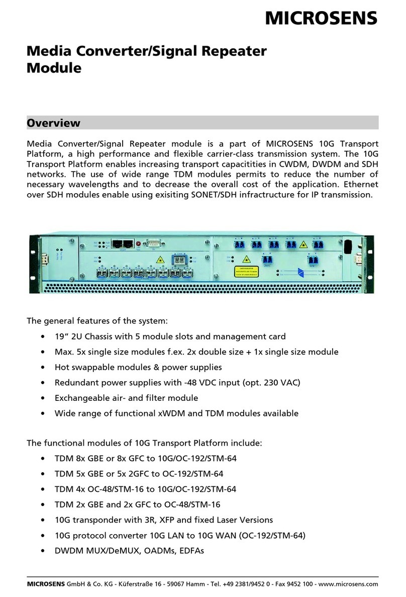 Microsens Media Converter/Signal Repeater Module User manual