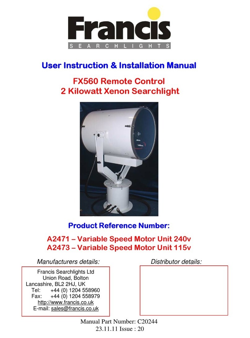Francis Searchlights FX560 User manual