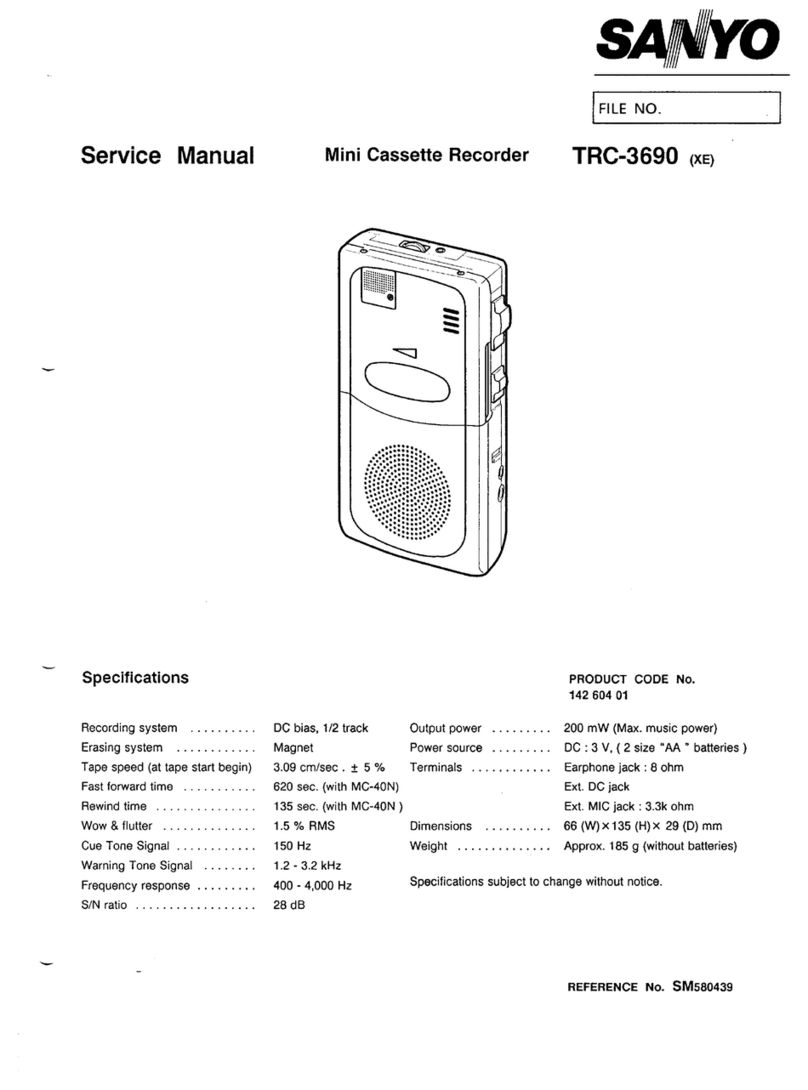 Sanyo TRC-3690 XE User manual