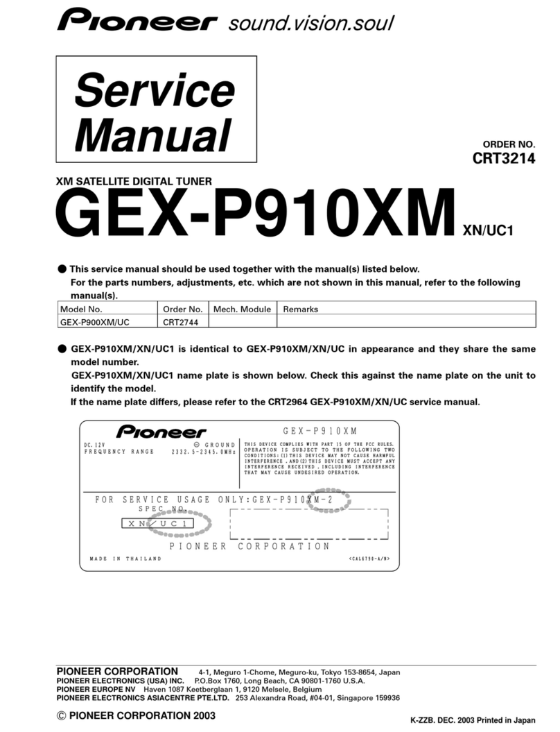 Pioneer GEX-P910XM User manual