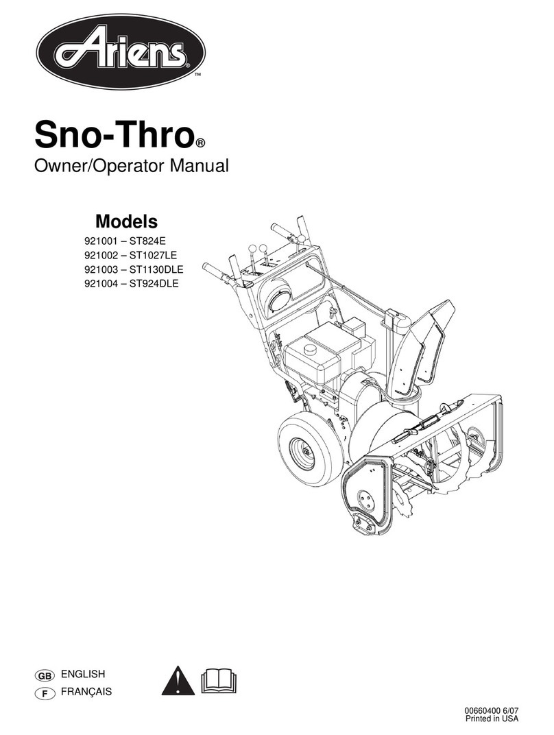 Ariens SNO-THRO 921001 - ST824E Owner's/operator's manual