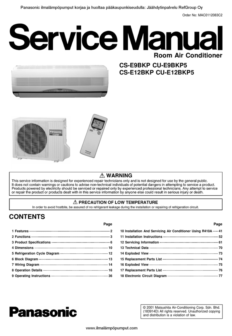 Panasonic CS-E9BKP Service manual